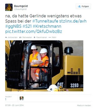Spott auf Twitter: Schoßpatin Gerlinde Kretschmann.