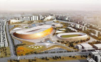 In Äthiopiens Hauptstadt Adis Abeba hat Wallissers „Labor für innovative Architektur“ diesen Sportpark entwickelt. Baubeginn ist in diesem Jahr.