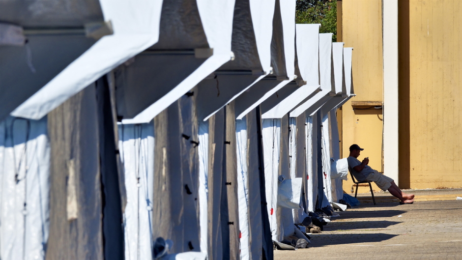 Flüchtlingszelte in Neuenstadt am Kocher. Foto: Martin Storz