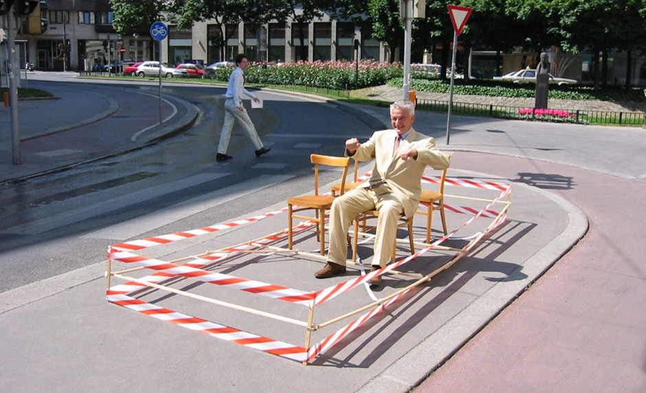 Hermann Knoflacher in seinem "Gehzeug". Foto: G. Emberger