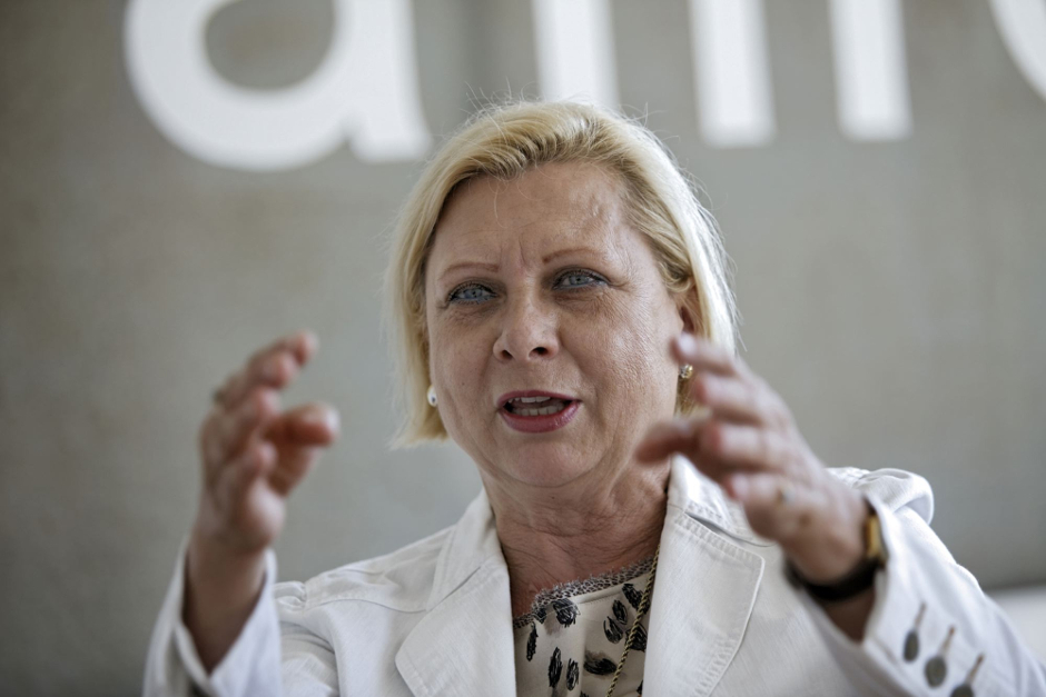 Will ihre SPD weiter nach links schieben: Hilde Mattheis bei Kontext. Fotos: Joachim E. Röttgers
