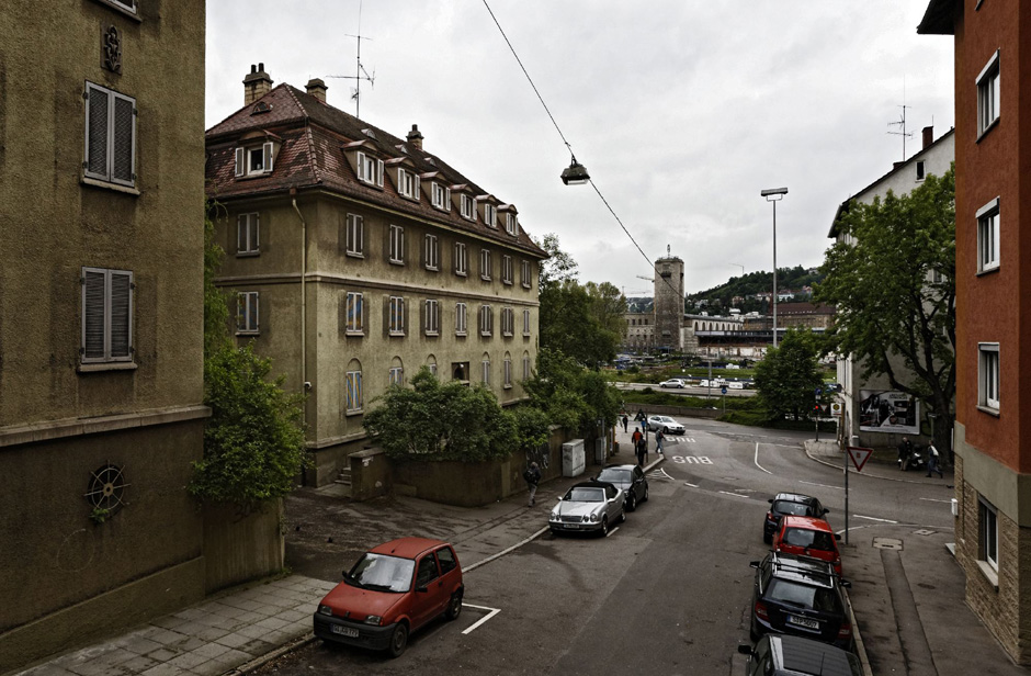 Sängerstraße: Aussicht auf Stuttgarter Hauptbahnhof und Enteignung. Foto: Joachim E. Röttgers