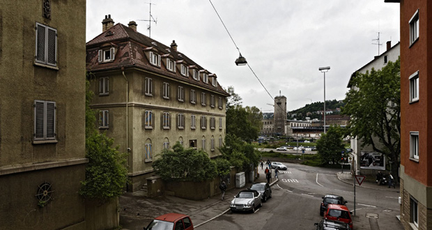 Sängerstraße: Aussicht auf Stuttgarter Hauptbahnhof und Enteignung. Foto: Joachim E. Röttgers