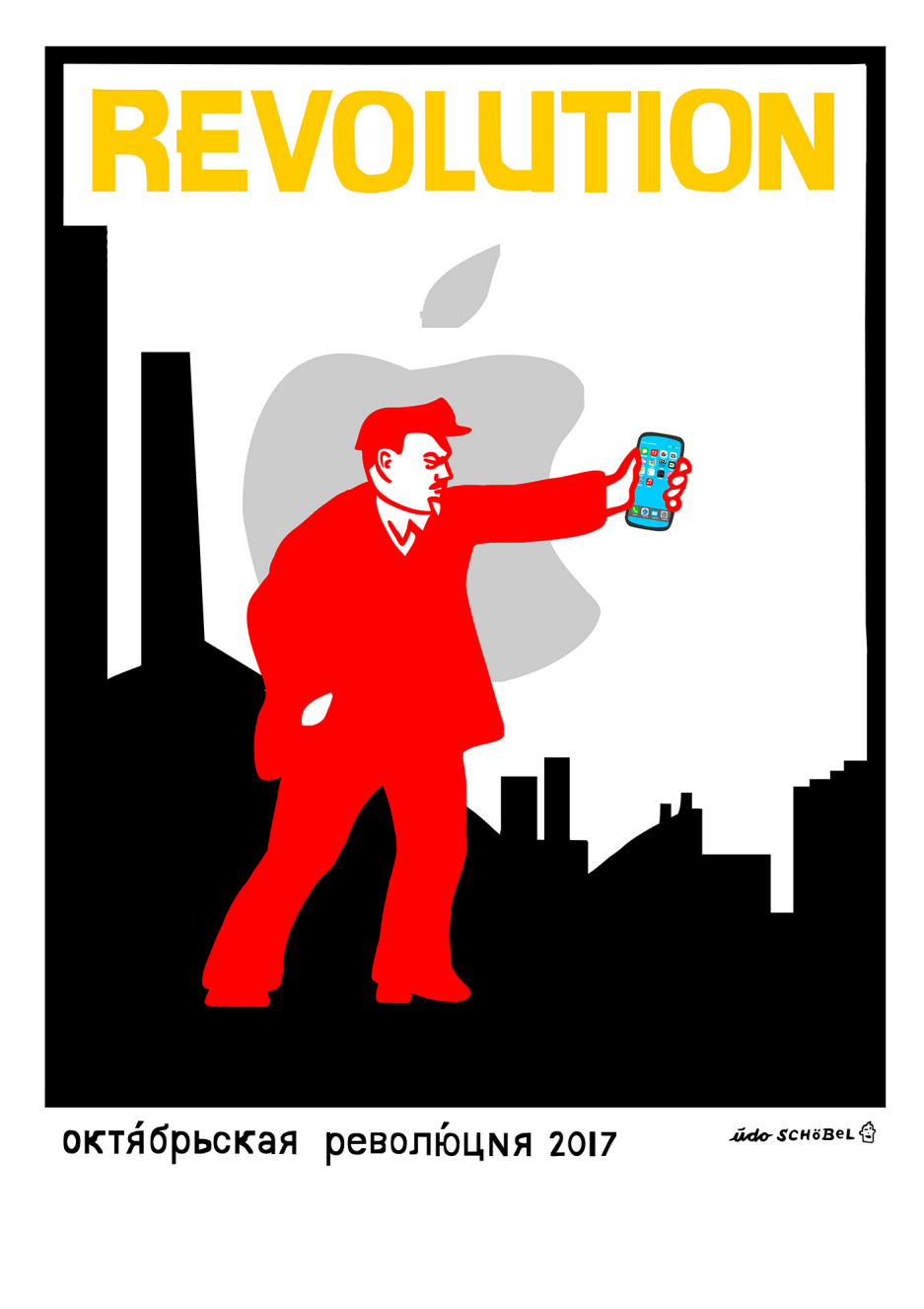 Malender Musiker mit singenden Cartoonfiguren