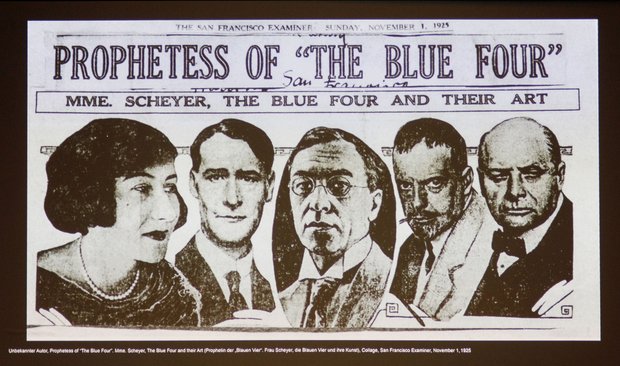 Galka Scheyer, Galeristin in San Francisco, mit Lyonel Feininger, Wassily Kandinsky, Paul Klee und Alexei Jawlensky