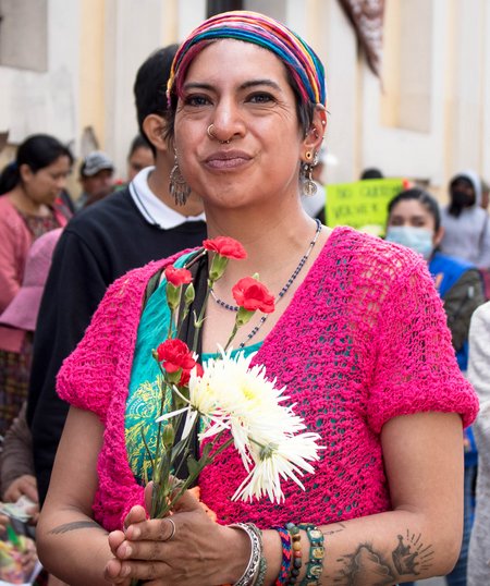 Auch Marta Ortiz läuft bei der Gedenk-Demo mit.
