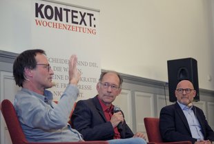 Luik (links), Moderator Siller und Hermann 