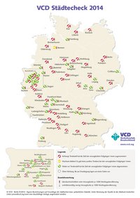 Rote Ampeln für Mehrzahl der Großstädte. Grafik: VCD