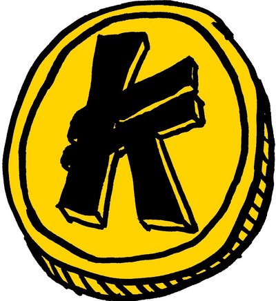 Jetzt neu und streng limitiert: der Kontextcoin! Na, wer möchte ein Exemplar gegen eine Erdnuss tauschen? Illustration: Oliver Stenzel