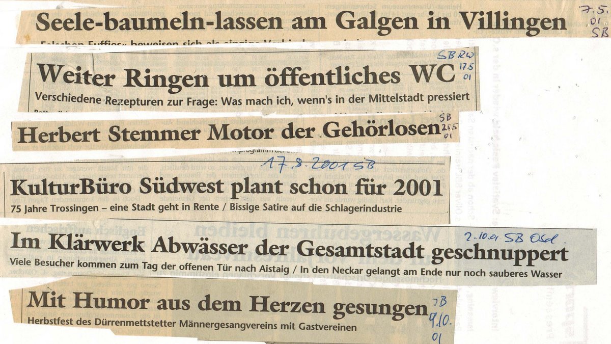 Aua! Mehr Spaß mit Schlagzeilen bei Klick auf den Pfeil. Sammlung und Fotos: Martin Himmelheber