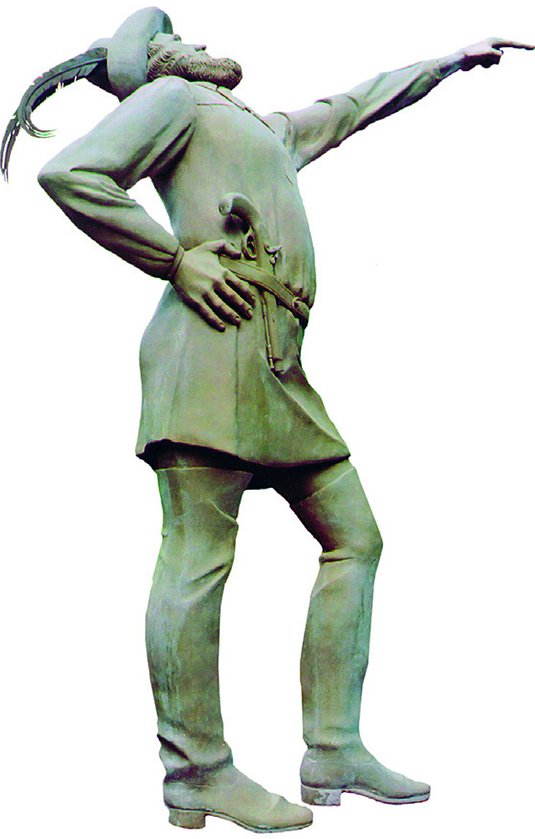 Hecker als Teil der Skulptur "Badische Revolution". Foto: Peter Lenk