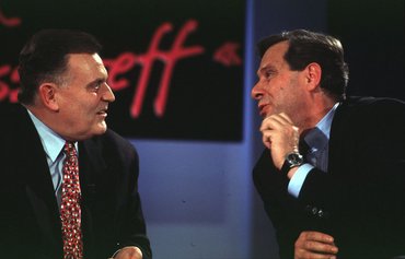 Erwin Teufel (CDU, links) und Dieter Spöri 1996.