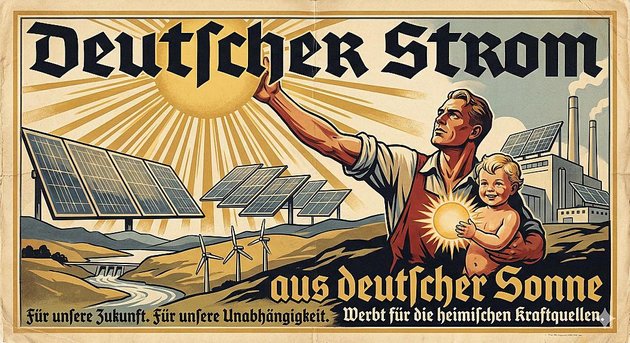 KI-generierte Werbung für Windkraft kursiert in sozialen Netzwerken. Screenshot: reddit.com