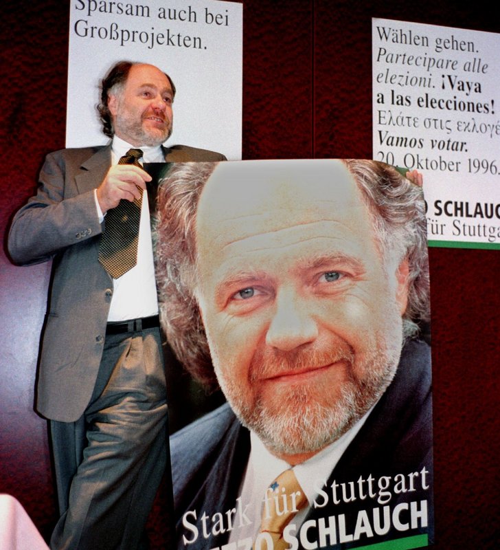 1996: Stark für Stuttgart, aber nicht stark genug. Schlauch verliert knapp gegen Wolfgang Schuster.