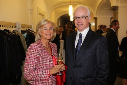 Christine Bechtle-Kobarg mit SWMH-Chef Rebmann auf dem Südwestdeutschen Verlegerkongress 2014. Foto: Oliver Hanser