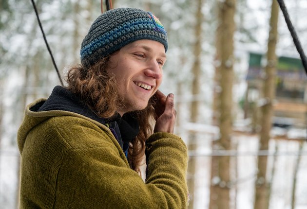 Es ist die Solidarität, die ihn trägt: Samuel Bosch nach fünf Jahren Leben im Camp.