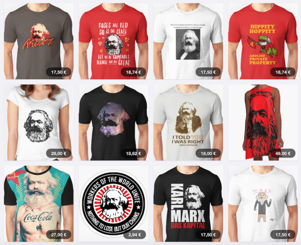 Die ganze Palette der popkulturellen Markenmolkerei. Screenshot: redbubble.com