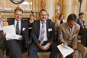 Lothar Mennig (Mitte) und seine Bürgermeisterkollegen.