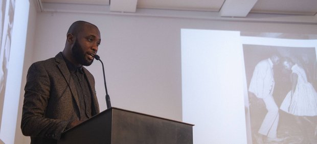 Emmanuel Iduma beim Membrane-Festival im Literaturhaus Stuttgart. Foto: Lemia Bodden