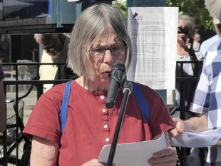 Gretchen Dutschke-Klotz 2017 bei der Gedenkveranstaltung zum Tod von Benno Ohnesorg.