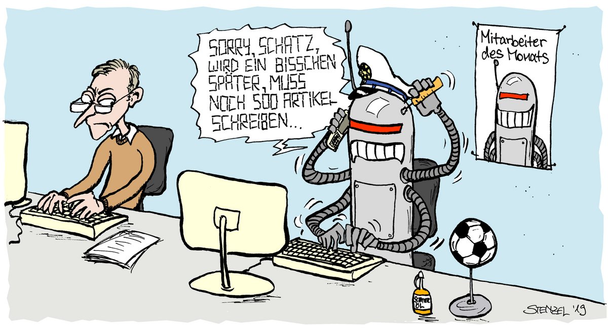 Wer soll da mithalten? Karikatur: Oliver Stenzel, 2019