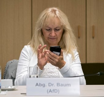 Vermutlich fleißig am Arbeiten: AfD-Abgeordnete Christina Baum. Foto: Joachim E. Röttgers