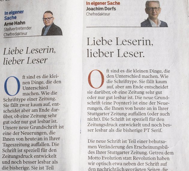 Der Gipfel der Meinungsvielfalt: die Leitartikel am 1. Oktober 2026 im "Schwarzwälder Boten" (links) und in der "Stuttgarter Zeitung".