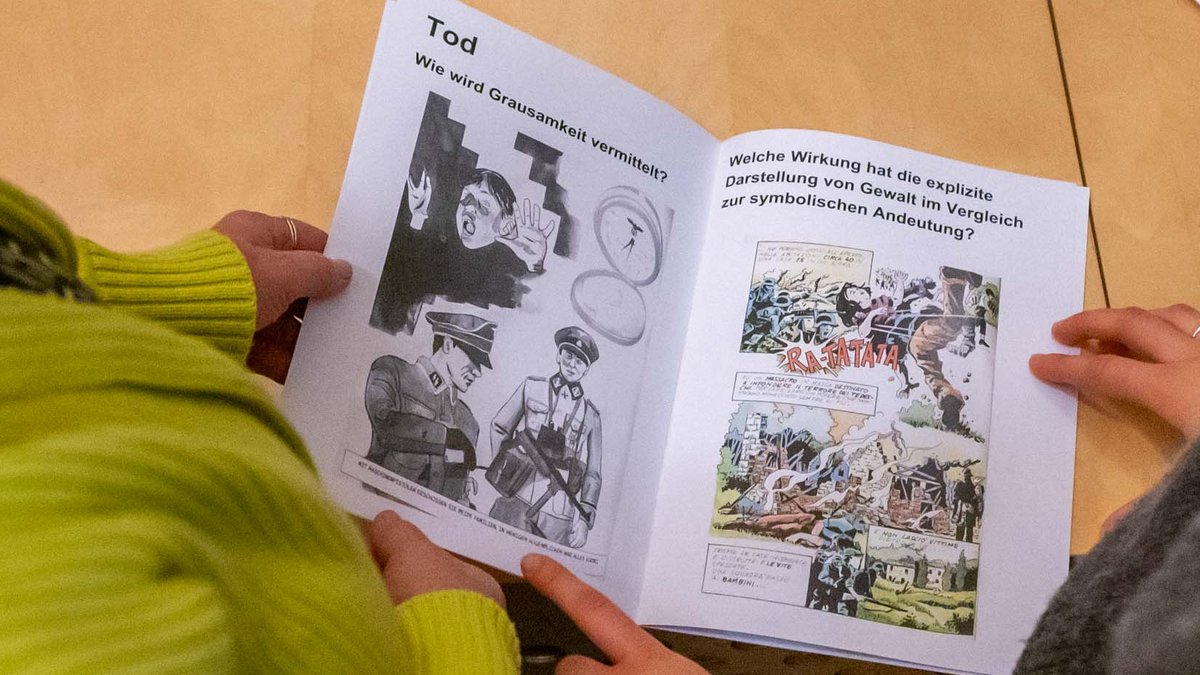 Mal künstlerisch, mal reißerisch: Darstellungen des Massakers in Irene Lupis Graphic Novel von 2022 und in einem Comic von 1995.