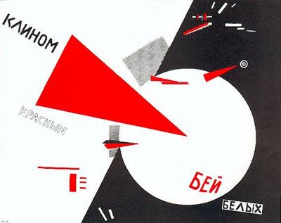 El Lissitzky: "Schlagt die Weißen mit dem roten Keil", 1919. Foto: Wikimedia