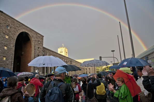 27. August 2010: Regenbogen über der Demo…
