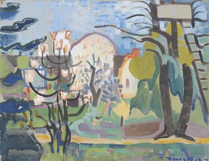 Gartenbild Hofheim. Gouache, 1935. Foto: Kerkovius Archiv Wendelstein
