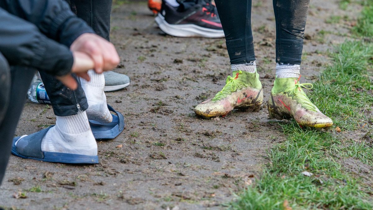 Tatsächlich – vor dem Training sahen die Socken noch so aus.