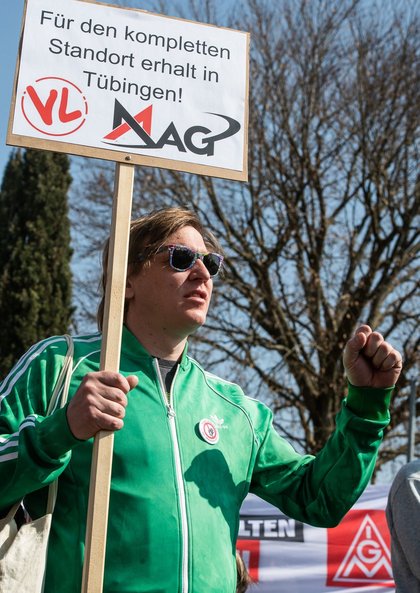 Firmin Mauch, Betriebsratschef bei MAG in Rottenburg, ist solidarisch.