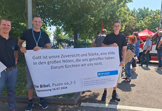 Auch der Festo-Bibelkreis tauchte bei einer aktiven Mittagspause auf. 30 Jahre beten für Festo war offenbar so mittelerfolgreich. Foto: privat