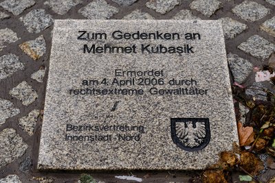 Gedenktafel in Dortmund für NSU-Mordopfer Mehmet Kubaşık. Foto: Michael Schilling/Wikimedia, CC BY-SA 3.0