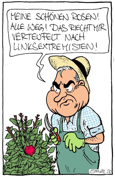 Innenminister Strobls untrüglicher Instinkt. Karikatur: Oliver Stenzel