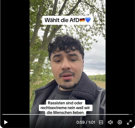Influencer Yunus Celep ruft in Videos zum AfD-Wählen auf. Screenshot: X Influencer Yunus Celep ruft in Videos zum AfD-Wählen auf. Screenshot: X