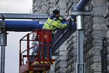 Montage der GWM-Rohrleitungen. Foto: Joachim E. Röttgers