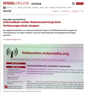 Ist das schon strafbar? Screenshot eines Screenshots. Quelle: www.spiegel.de