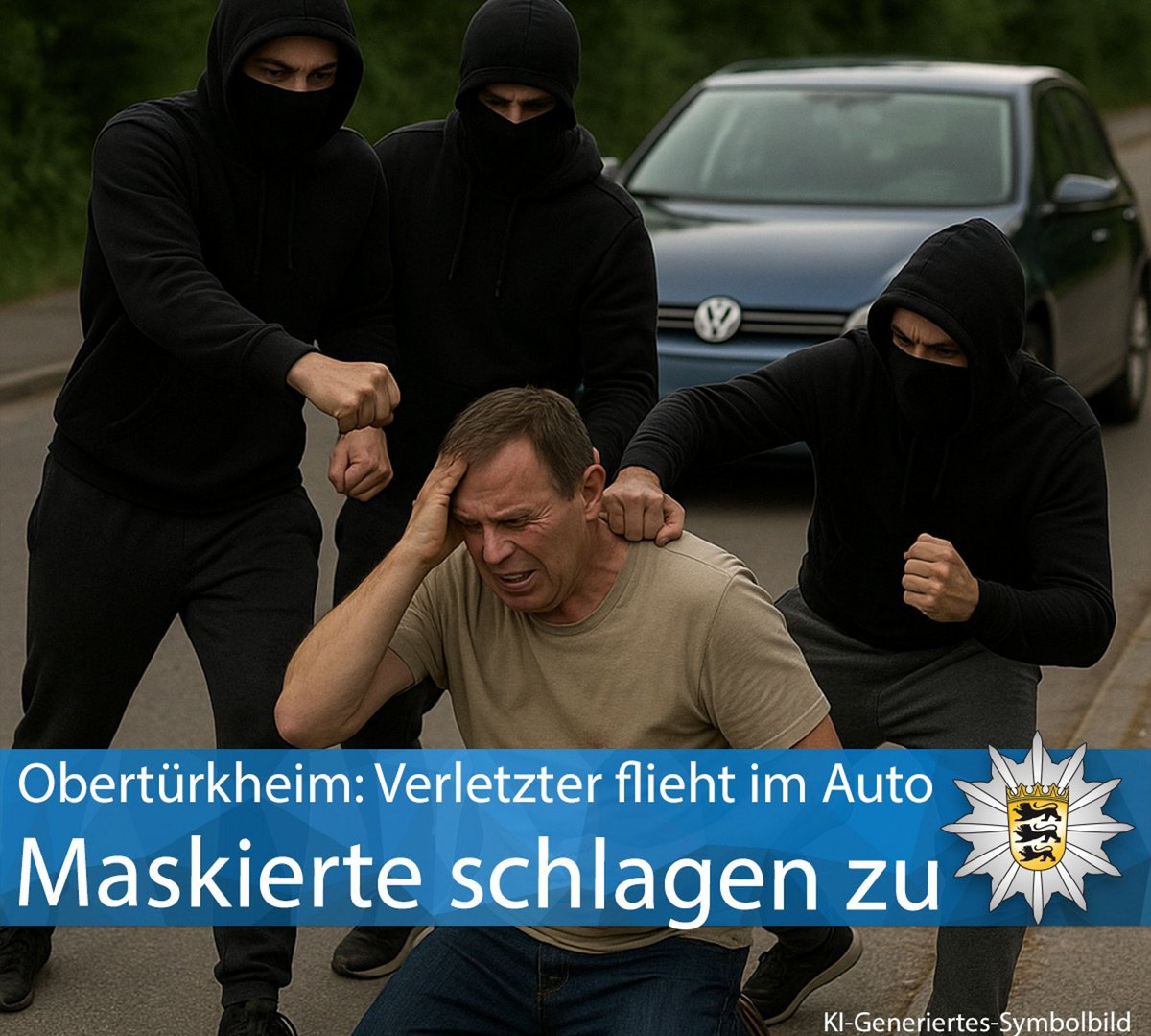 Auf der Schulter fehlt ein Finger, ansonsten ist das unglaublich realistisch. Screenshot: Polizei Stuttgart