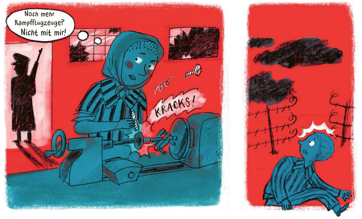 Die Résistance-Kämpferin Fanny Azenstarck überlebte Auschwitz und das Arbeitslager Kratzau, Ka Schmitz setzt ihr ein grafisches Denkmal.