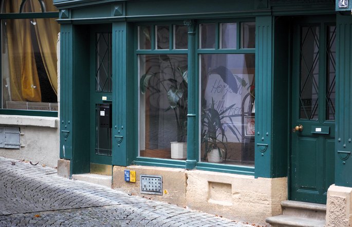 Der Linke Laden Trude Lutz in Tübingens Münzgasse. Foto: Matthias Rude
