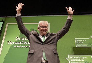 Kretschmann auf der Landesdelegiertenkonferenz im Dezember 2015. Foto: Joachim E. Röttgers