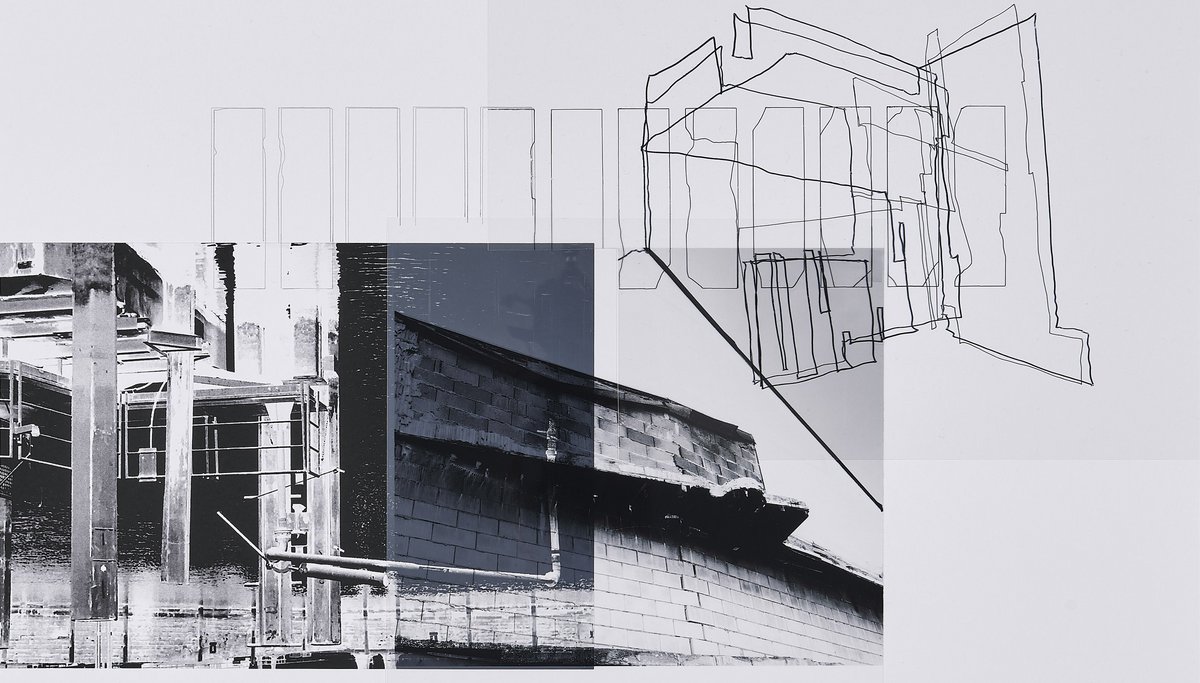 In Karl-Heinz Bogners "innerer Stadt" stehen Fotografie und Zeichnung in Resonanz. Foto: Philipp Blühdorn