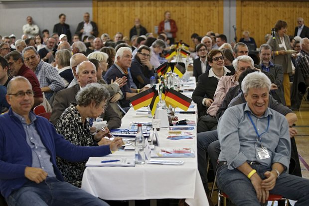 Haben gut lachen: AfDler auf ihrem Parteitag 2015 in Horb. Bild: Joachim E. Röttgers 