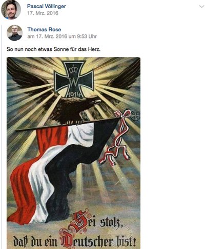 Völlinger völlig ungeniert: teilt rechtes Gedankengut. Screenshot: Vk