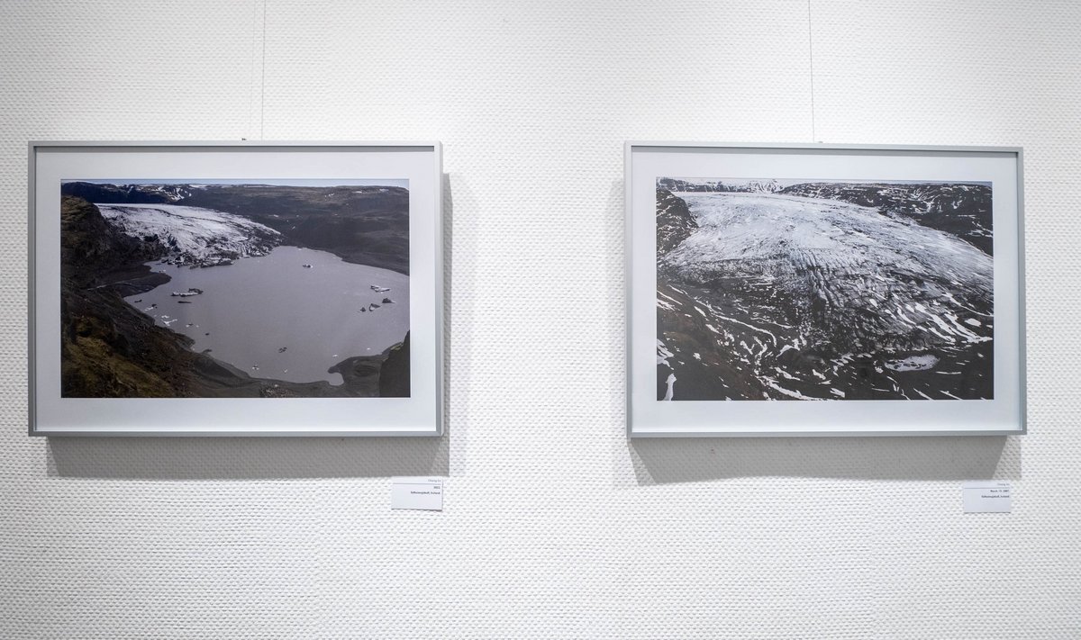 Der Gletscher Sólheimajökull, Island: links 2022, rechts 2007.