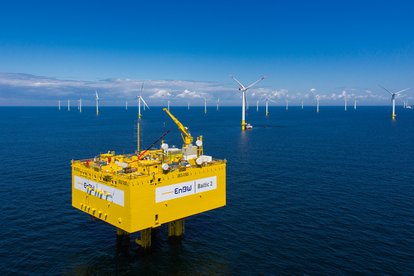 Nicht zu übersehen: das Umspannwerk von Baltic 2. Foto: EnBW