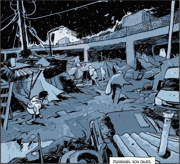 Endstation für viele, auch für Adil und Shafi: der Dschungel von Calais. Bild: Cross Cult