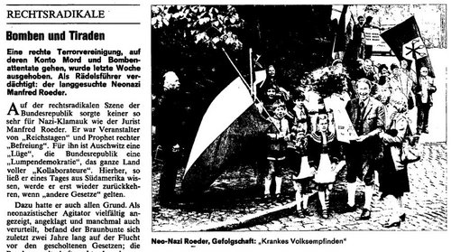 Spiegel-Artikel vom 8.9.1980 über Roeder und die Deutschen Aktionsgruppen. Screenshot: Spiegel.de